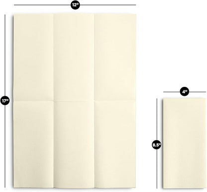 Linen-Feel Cream Paper Napkins - Decortive Cloth-Like Disposable Dinner Napkins - Soft And Absorbent Napkins for Thanksgiving, Party, Wedding, Bathroom Or Any Occasion. (Pack of 100)