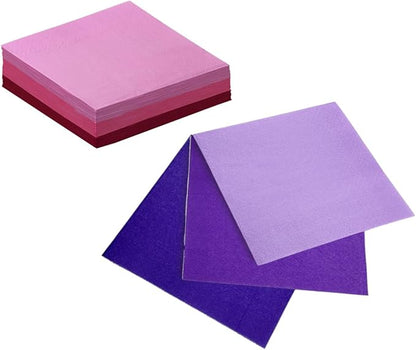 PinkPurple Cocktail Napkins 6 colors 5 * 5inch disposable Beverage Napkin paper for Cocktail, Wedding, Dinner，Brithday Party Dessert Wine Paper Napkins（ 120 Count）