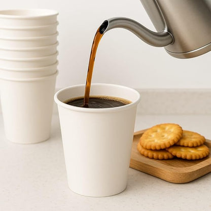 360 Count Pack 12 oz Disposable Paper Coffee Cups, Hot & Cold Drink Cups for Coffee, Tea, Juice, Leak-Proof Food Safe White Paper Cups for Home, Office, Cafes, Travel,