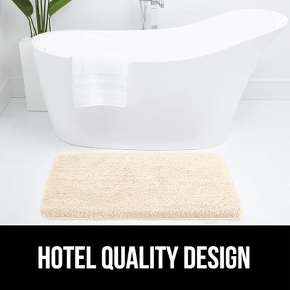 GORILLA GRIP Bathroom Rugs, 42x24, Ultra Soft Absorbent Mat, Thick Plush Bath Rug, Machine Washable, Microfiber Quick Dry, Mats for Shower, Bathtub and Floor, Home Decor Accessories, Ivory