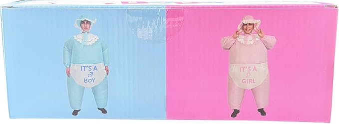 IRETG Inflatable Baby Costume for Adults Funny Blow Up Costume for Baby Shower Gender Reveal Party