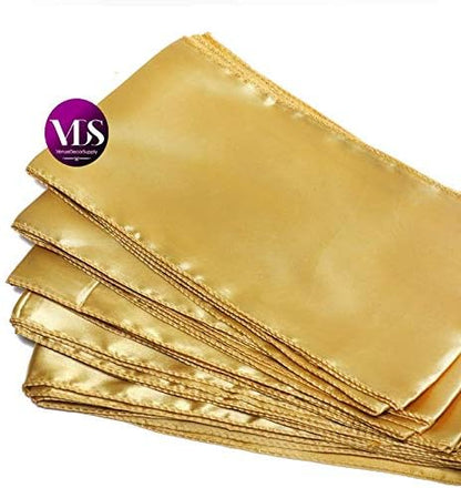 VDS Satin Chair Sashes Chair Cover Back Tie Sateen Bows Ribbon for Wedding Birthday Graduation Engagement Ceremony Event Party Banquet Venue Hotel All Dining Chair Decoration (125PC) (Gold)
