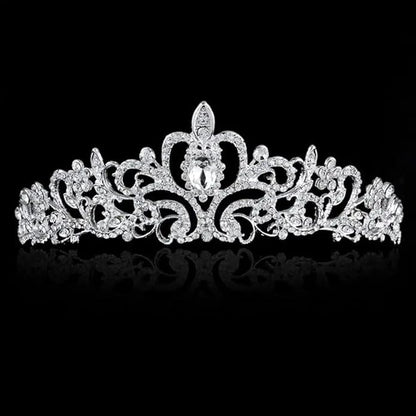 Tiara for Women Elegant Princess Crown with Combs Silver Crystal Tiara Crowns for Women Girls Tiaras for Women Bridal Wedding