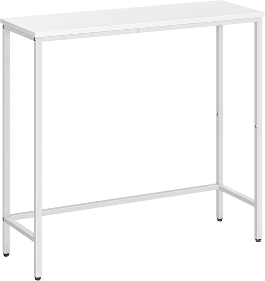 HOOBRO Narrow Console Table, 29.5" Small Entryway Table, Thin Sofa Table, Side Table, Display Table, for Hallway, Bedroom, Living Room, Foyer, White WW75XG01