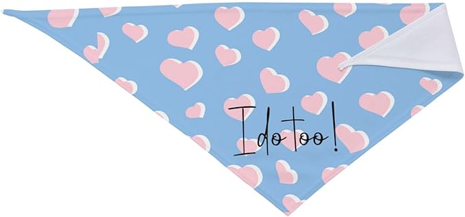 I Do Too Dog Wedding Bandana,Wedding Photo Prop for Dog Lover Pet Scarf AccessoriesMarried Puppy Pet Bandanas Engagement Announcement Gifts (Blue Love)