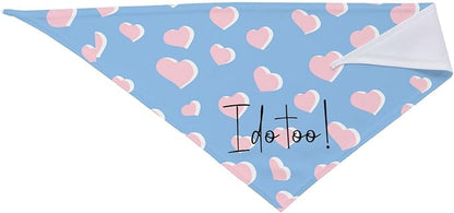 I Do Too Dog Wedding Bandana,Wedding Photo Prop for Dog Lover Pet Scarf AccessoriesMarried Puppy Pet Bandanas Engagement Announcement Gifts (Blue Love)