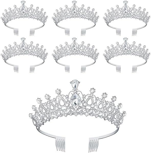 Crystal Tiara and Princess Crown,Silver Rhinestone Tiaras with Comb Crown,Bridal Wedding Queen Headbands Prom Birthday Party Halloween Hair Accessories Jewelry Gifts for Women Girls