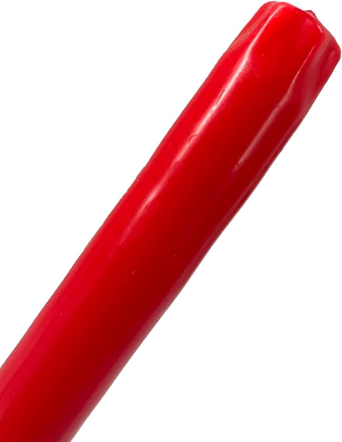 D'light Online Elegant 10" Red Taper Candles, Premium Quality Hand-Dipped Tapered Candles, Unscented, Smokeless, Dripless, Clean Burning Wax, Long Burning - Set of 12 (10 Inch, Red)
