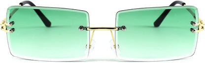 FEISEDY Vintage Rimless Sunglasses Rectangle Frameless Candy Color Glasses Women Men B2642