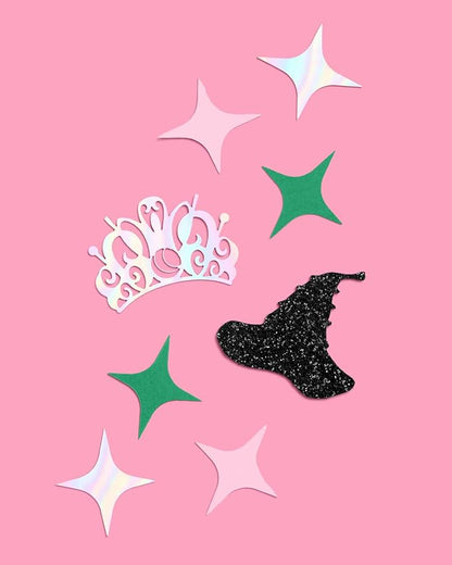 xo, Fetti Pink + Green Witch Confetti, Glitter + Iridescent Foil - 200 pc | Kids Wizard Party Decorations, Girls Birthday Table Decor, Popular Supplies, Bachelorette Tablescape