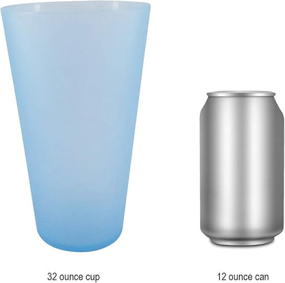 AOYITE Large Plastic Cups Reusable - 32 oz Water Tumblers Unbreakable Drinking Glasses set of 12 - BPA Free Dishwasher Safe Big Plastic Cups for Kids Kitchen Camping Party Outdoor