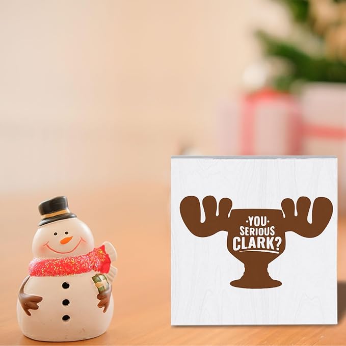 Christmas Vacation Decorations for Home Table Christmas Holiday Decor for Room Kitchen Merry Xmas Decorations for Living Room 5 x 5 Inches