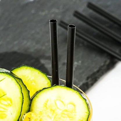500Pcs Black Disposable Straws，5.12’’ Straight Flat Straw,0.16‘’ Diameter, For Kitchen,Bar,Club,Drinks, Milk, Soda, Party, Whiskey (500, 5.12'')