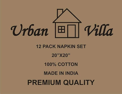 Urban Villa DinnerNapkins Trendy Stripes Cloth Napkins Set of 12 Yellow/White Color Dinner Napkins 20x20 Inches 100% Cotton Dinner Napkins Over Sized Cloth Napkins with Mitered Corners DinnerNapkins