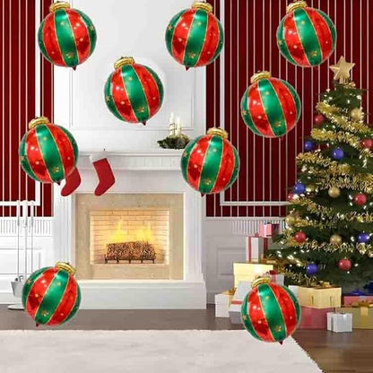 Ballooons Set Hanging Ball Balloons Xmas Mylar Red Green Balloons Kit for Christmas-Themed Party Birthday Party Supplies Decorations 9 PCS