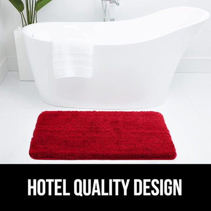 GORILLA GRIP Bathroom Rugs, 36x24, Ultra Soft Absorbent Mat, Thick Plush Bath Rug, Machine Washable, Microfiber Quick Dry, Mats for Shower, Bathtub and Floor, Home Decor Accessories, Red