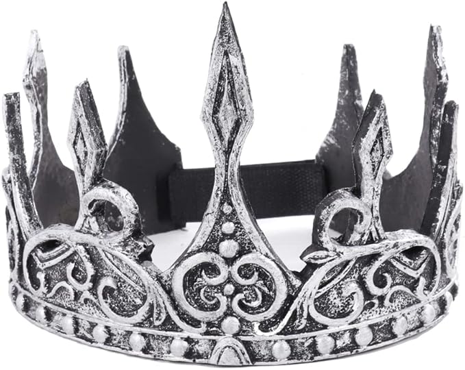 Regal King's Crown,Adjustable Royal Crown Prince Tiara,Medieval King Costume Accessories for Adult