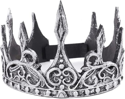 Regal King's Crown,Adjustable Royal Crown Prince Tiara,Medieval King Costume Accessories for Adult