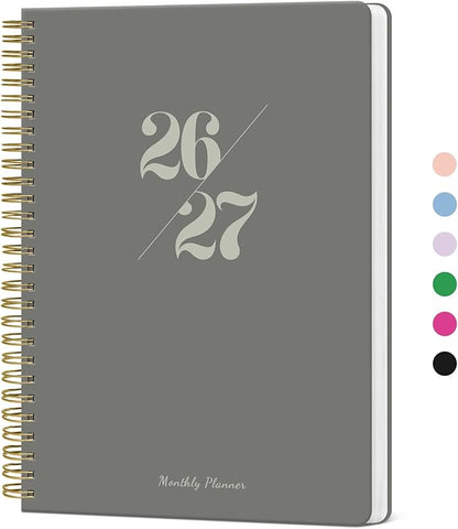 Monthly Planner 2026-2027, 2 Year Months Calendar Planner 2026-2027, Runs from January 2026 - Decembe 2027, 7" x 10", 24 Months, Perfect for School Office Home Planning - Stone Gray