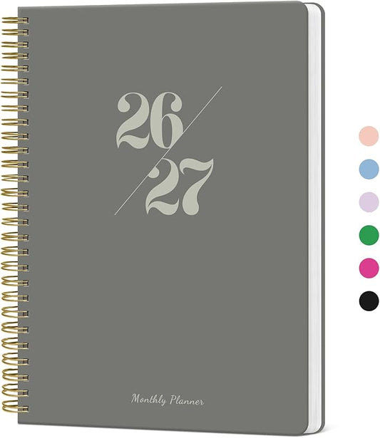 Monthly Planner 2026-2027, 2 Year Months Calendar Planner 2026-2027, Runs from January 2026 - Decembe 2027, 7" x 10", 24 Months, Perfect for School Office Home Planning - Stone Gray