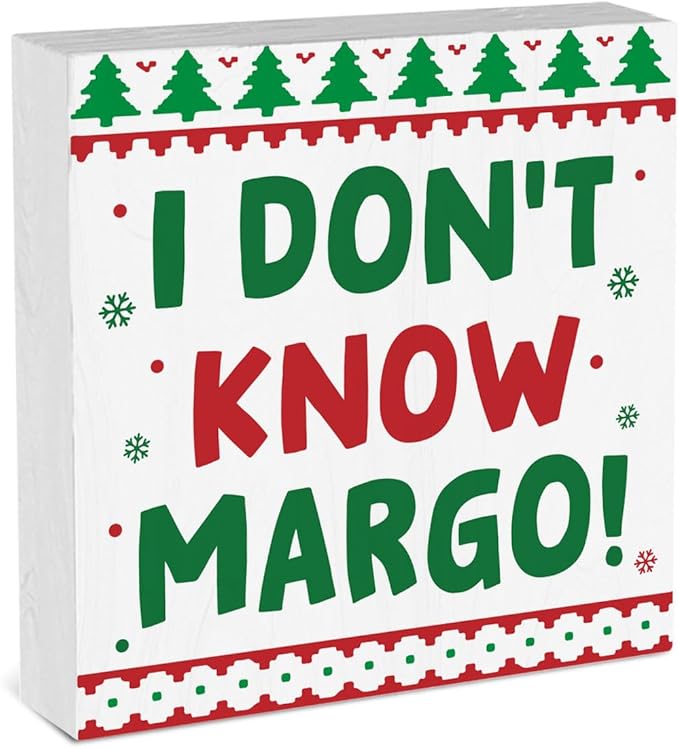 Christmas Vacation Decorations for Home Christmas Holiday Decor for Office Kitchen Funny Merry Xmas Decorations for Room Table 5 x 5 Inches