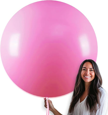 PartyWoo Pink Balloons 4 pcs 36 Inch Extra Large Big Jumbo Giant Matte Pink Balloons for Valentine's Day Baby Shower Gender Reveal Princess Bachelorette Engagement Birthday Party Decorations Pink-Y11
