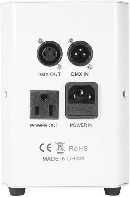 Rockville ROCKWEDGE Package White (6) Battery Wireless Par Lights with Charging Case, 6-in-1 RGBWA+UV, 7500mAh Battery, DMX Control, 6500 Lux Brightness, for DJs and Event Planners