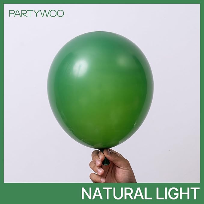 PartyWoo Dark Green Balloons 101pcs 12 Inch Emerald Hunter Forest Green Balloons for Wedding Boy Baby Shower Birthday Christmas Graduation Dinosaur Jungle Golf Theme Party Decorations Green-Y56