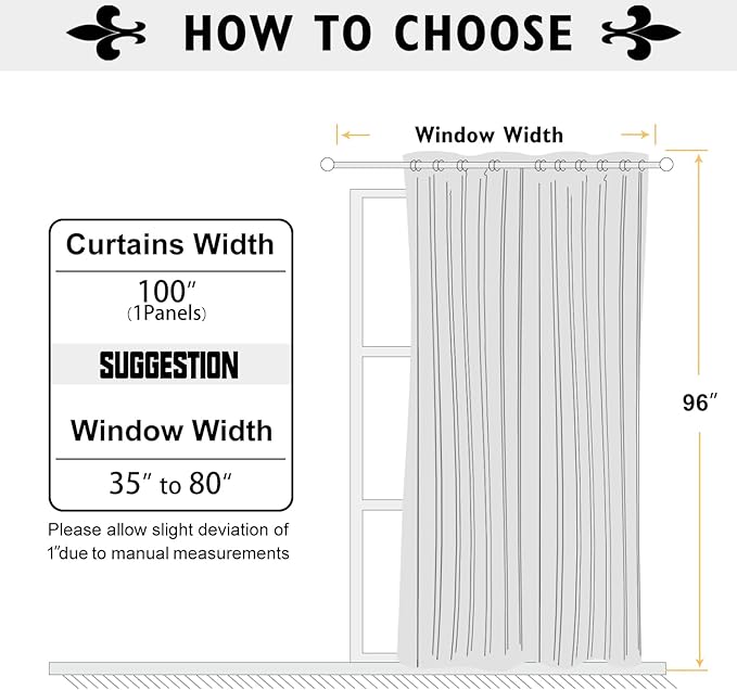 ChrisDowa Room Divider Curtain 96 Inches Long, Wide Blackout Sliding Door Curtain for Bedroom, Room Darkening Privacy Window Curtain for Patio Door (1 Panel Set, Sky Blue, 100 x 96 Inch)