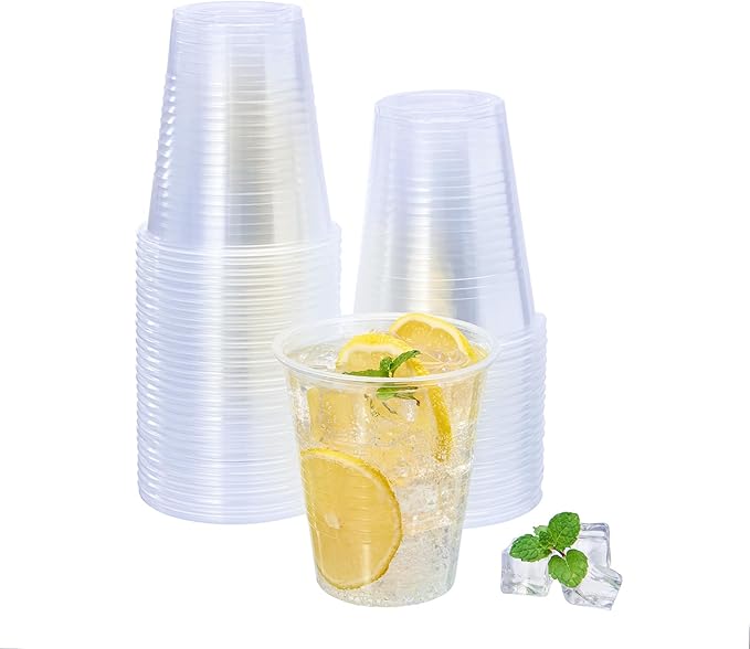 500 Count 7 oz Crystal Clear Disposable Plastic Cups Bulk PP Cups for Parties, Water, Wine, Cold Drinking (Formerly FULING)