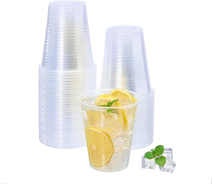 500 Count 7 oz Crystal Clear Disposable Plastic Cups Bulk PP Cups for Parties, Water, Wine, Cold Drinking (Formerly FULING)