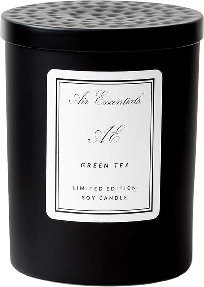Air Esscentials Clean Scented Soy Candles, Soy Wax Blend with Luxury Fragrance, Aromatherapy Candle for Home & Office, 70 Hour Burn Time, Green Tea, 11 oz.