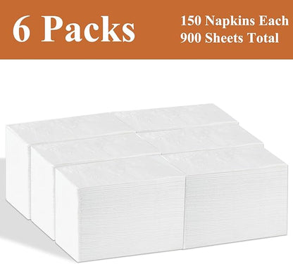 Disposable Napkins, 2-Ply 900 Count Paper Dinner Napkins, White Napkins Bulk for Wedding Party Bathroom and Everyday Use (16.5" X 14.2")