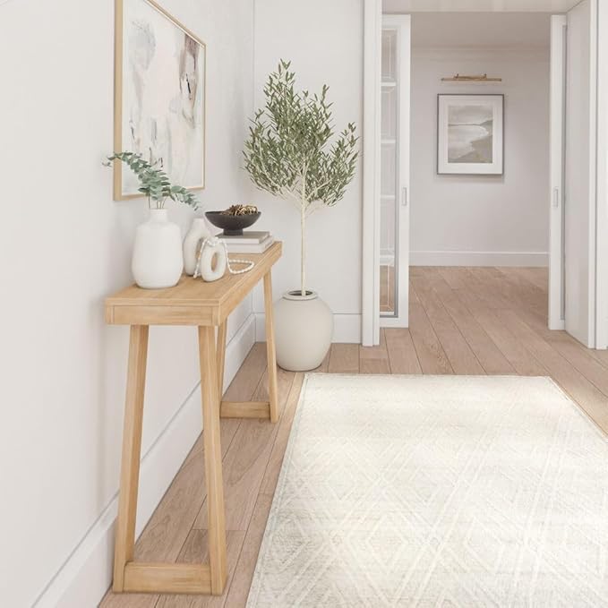 Plank+Beam Solid Wood Console Table, 46 Inch, Sofa Table, Narrow Entryway Table for Hallway, Behind The Couch, Living Room, Foyer, Easy Assembly, Blonde
