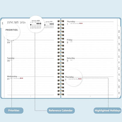 2026 Planner, Weekly and Monthly Calendar Academic Planner, Jan 2026 - Dec 2026, 8.5‘’ x 11'', Planning Agenda Book for Desk Accessories and School Supplies - Letter Size