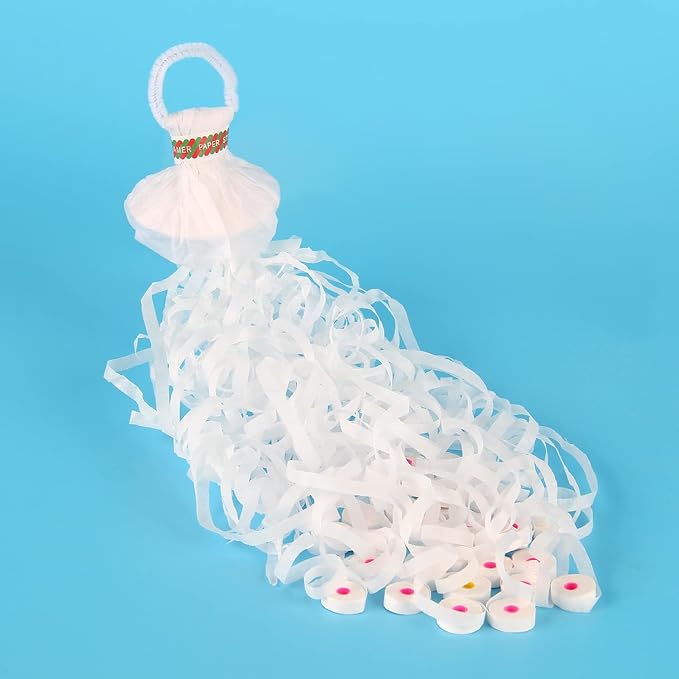 30Pack Streamer Poppers, No Mess White Paper Crackers, Hand Throw Confetti Streamers for Birthday, Wedding, Party Celebrations