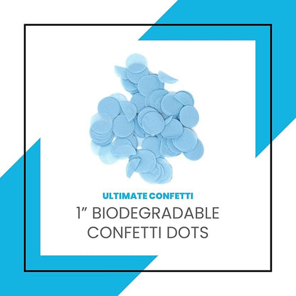Biodegradable Tissue Paper Confetti Dots, Baby Blue Color (1 Pound Bag of Confetti)