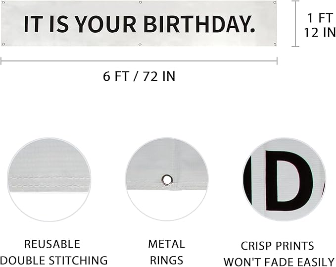 The Office Birthday Banner, 6 x 1 ft Vinyl with Metal Grommets for Party Decorations