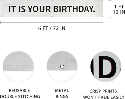 The Office Birthday Banner, 6 x 1 ft Vinyl with Metal Grommets for Party Decorations