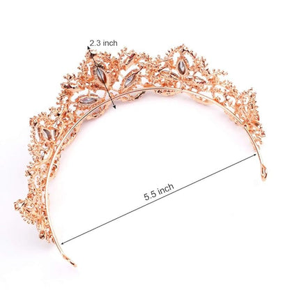 Rose Gold Tiara Wedding Tiaras and Crowns for Women Rhinestone Queen Tiara for Women Princess Crown Birthday Tiara Headbands for Wedding Prom Bridal Party Halloween Costume Christmas