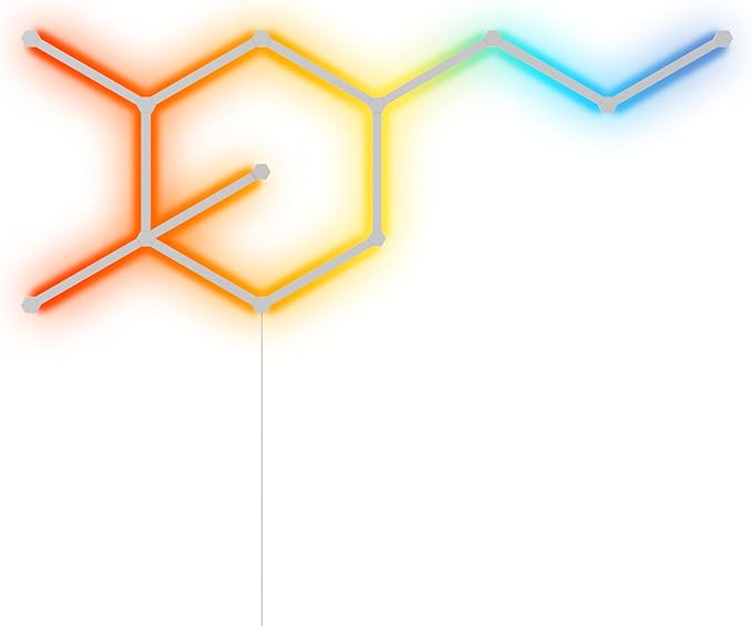 Nanoleaf Lines Smart LED Wall Lights, Music & Screen Sync RGBW Light Bar with 16M+ Color, WiFi Wall Lights Work with Alexa & Google Assistant for Gaming and Home Decor, 60 Degree Smarter Kit 12 Lines