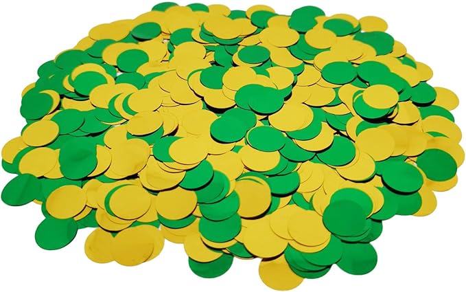 ZOOYOO Green and Gold Foil Confetti, Round Foil Glitter Table Confetti Dots, Sparkling for Wedding Birthday Party Decoration (1.76 OZ, 1.5 cm)