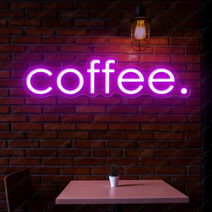 Coffee Neon Sign (48x12'', Remote and Plug included) Cafe Led Light coffee. led light coffee shop decorations wall decor (48x12" - Purple)