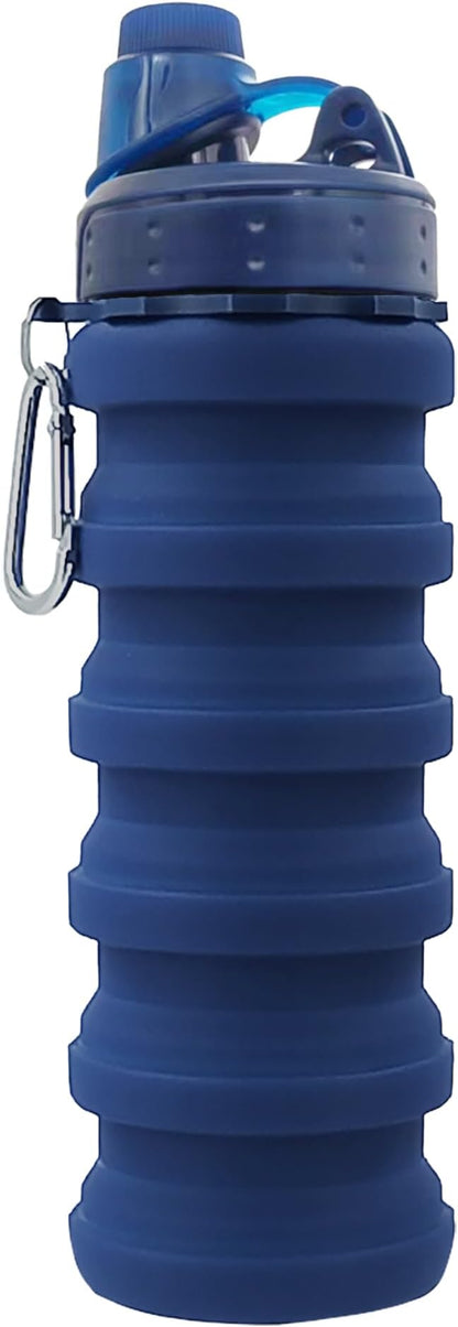 Collapsible Water Bottles Travel water bottle Sports Portable Sport Water Bottle Reusable Water Bottles comes with mountaineering Buckle 500ml silicone Water-proof camping water bottle