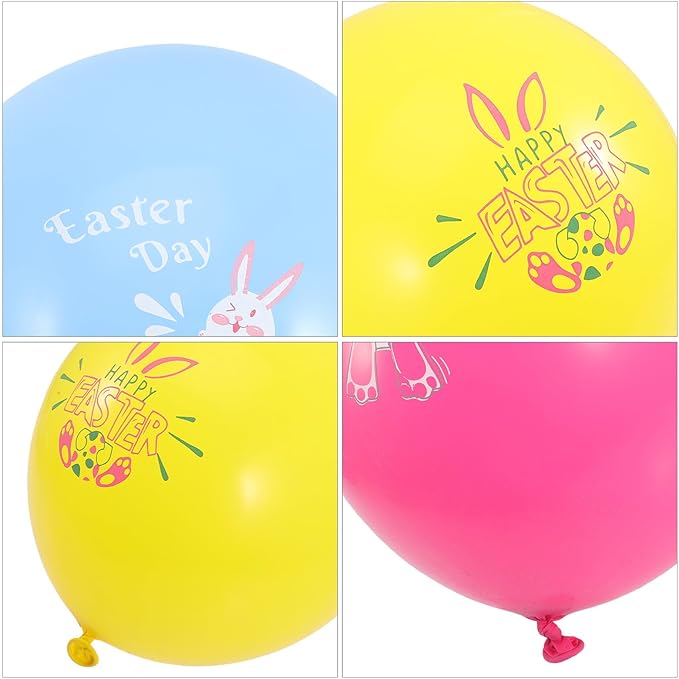 VICASKY 30Pcs Easter Party Balloons Bright Colored Latex Decor for Bunny Egg Themes Birthday Shower Holiday Celebration Photo Background