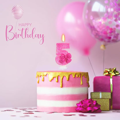 Number 5 Rose Birthday Candle