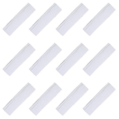 Kenz Laurenz Soft and Stretchy Elastic Cotton Headbands, Pack of 12, White