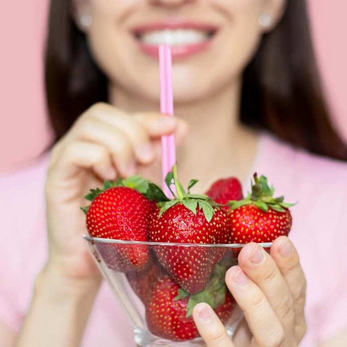 200 Count 100% Compostable Plant-Based PLA Straws-KTOB Biodegradable Colorful Drinking Plasticless Straws-Eco Friendly Plastic Bar Straw