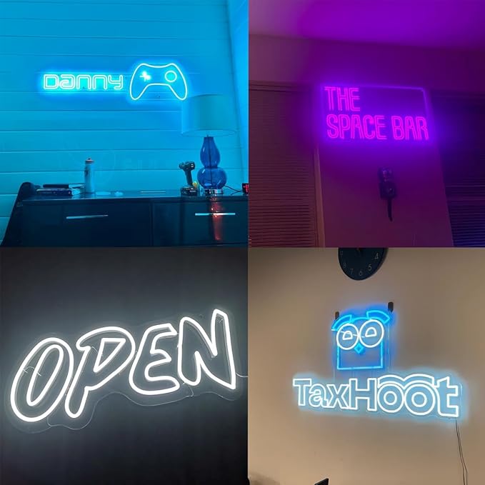 Business Signs, and Storefront Signs - Personalized Double Line Fonts LED Neon Sign for Home Decor, Wedding Decorations, Wall Decor, Indoor & Outdoor Waterproof