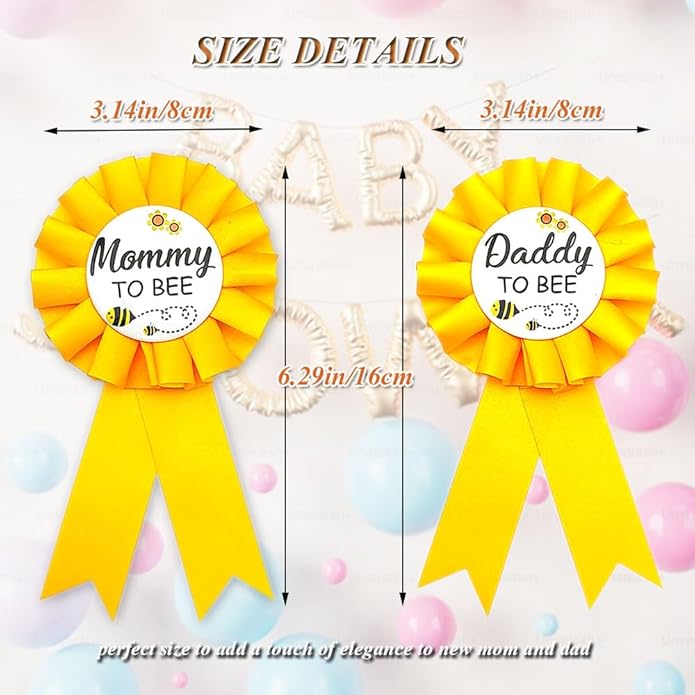 Mommy & Daddy To Be Tinplate Badge Pins, 2Pcs Perfect Baby Shower/Gender Reveal Button Pins for New Parents